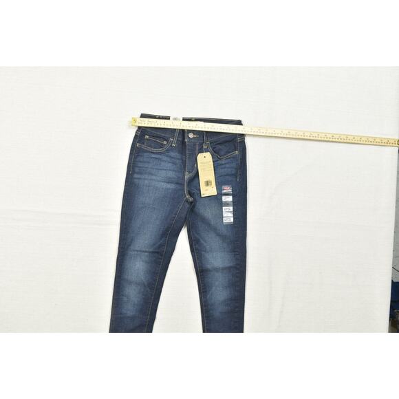 NEW Women's Levi's 710 Super Skinny Jeans Mid Rise Size 4 Short Blue Cotton - Picture 5 of 8